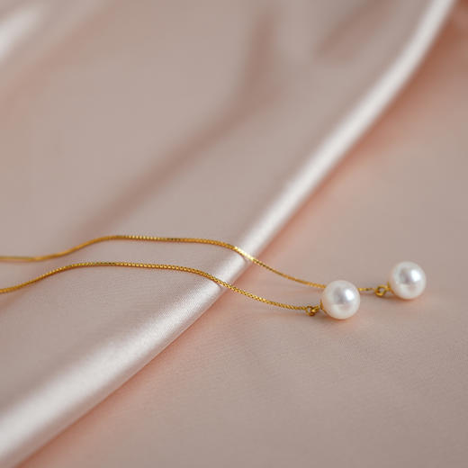 美裕 【清音】银925淡水珍珠耳钉 7.5-8mm白105620 商品图1