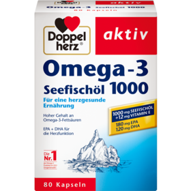 【德国双心】 浓缩DHA深海鱼油胶囊1000mg80粒