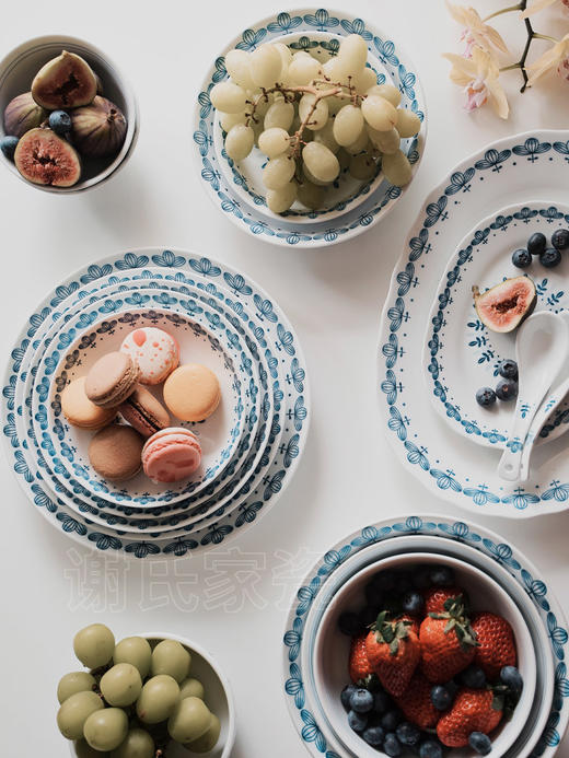 谢氏家瓷 藤叶纹日式盘碗送礼礼盒套装 商品图4