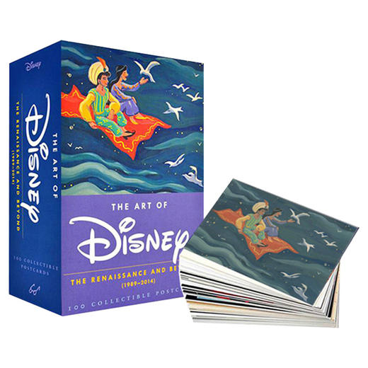 迪士尼经典动画明信片100张礼盒装 英文原版 The Art of Disney Postcards 复兴时期 艺术风格文创周边 英文版进口原版英语书籍 商品图1