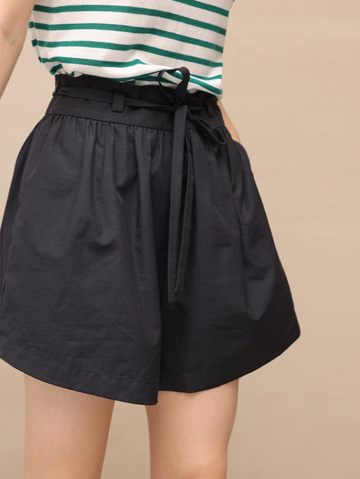 HeyDress宽松短裤女夏季新款高腰系带设计休闲中裤阔腿五分裤子 商品图2