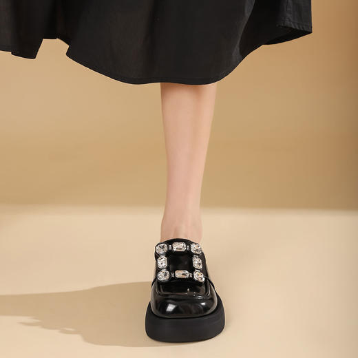 西村名物2022年夏新款英伦风半包拖鞋外穿女拖鞋11011 商品图2