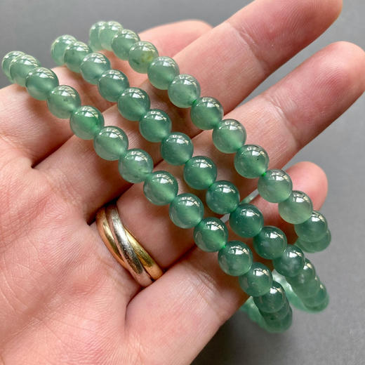 高冰种蓝水翡翠珠串108珠 商品图6