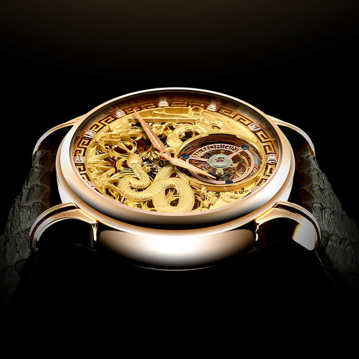 MEMORIGIN万希泉生肖系列蛇腕表男陀飞轮手动机械表真皮男士手表 商品图1