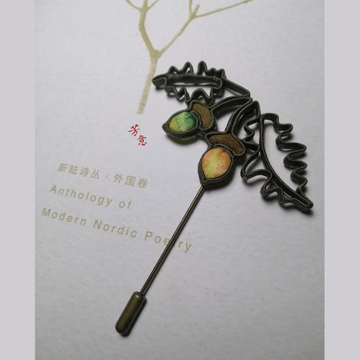 小橡实盘扣胸针○芳意旗袍 商品图0