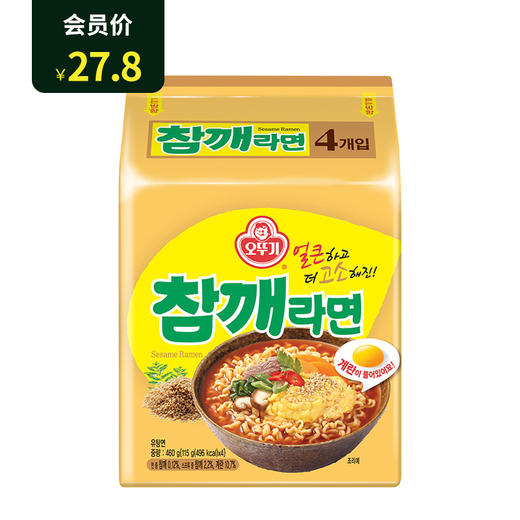 오뚜기참깨라면不倒翁芝麻拉面4连包 商品图0