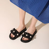 西村名物2022年夏季新款INS潮珍珠花朵外穿女拖鞋24981 商品缩略图3
