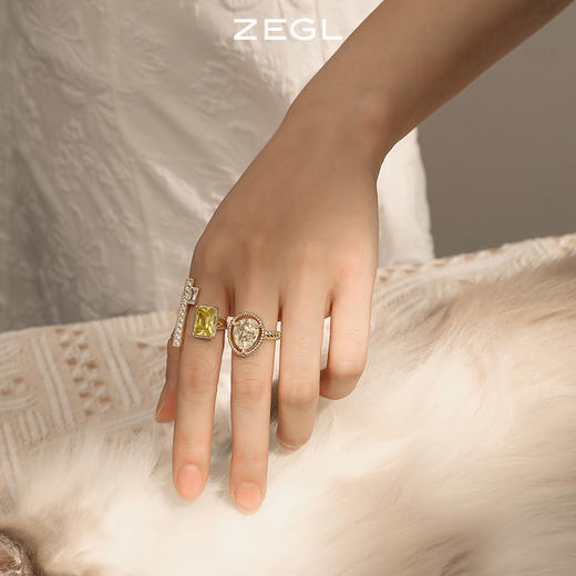 ZEGL设计师闺蜜系列法式复古戒指女设计小众ins潮装饰开口食指戒 商品图6