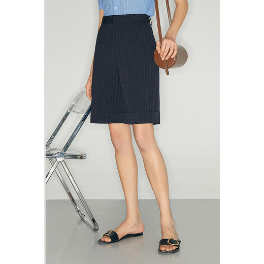 【商场同款】麦檬夏条纹高腰休闲中裤5C5251351 商品图2