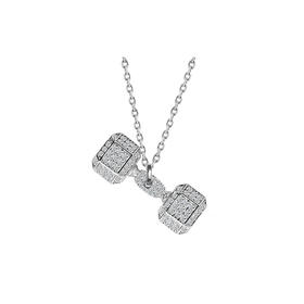 Rawness/契健 银色满钻哑铃项链