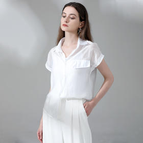 【预售7天发货】Avaan 天丝短袖衬衫女夏季薄款小翻领垂感衬衣宽松显瘦设计上衣