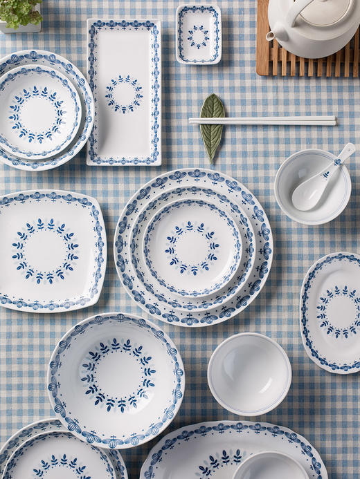 谢氏家瓷 藤叶纹日式盘碗送礼礼盒套装 商品图3