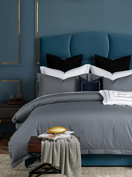 世茂希尔顿100支纯棉四件套床单被套全棉夏季酒店轻奢床上用品 商品图0