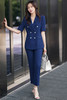 夏季薄款西装套装女藏蓝色高级感气质干练面试正装职业西服 商品缩略图5