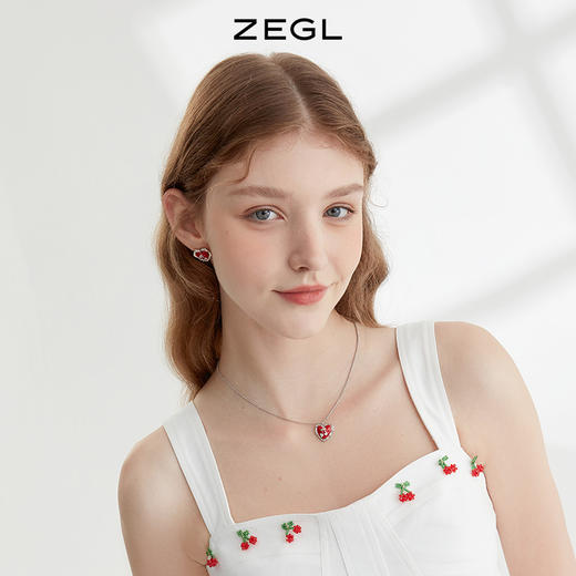 ZEGL设计师樱桃系列红色爱心项链女轻奢小众高级设计感锁骨链配饰 商品图4