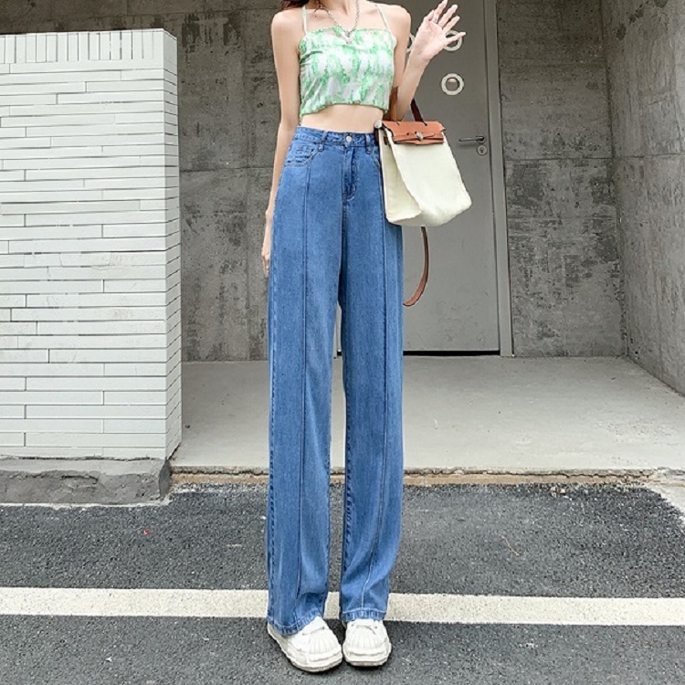 【HEY+JEANS】真正的凉感裤 天丝冰感 超柔软 超薄 阔腿牛仔裤 哈伦裤