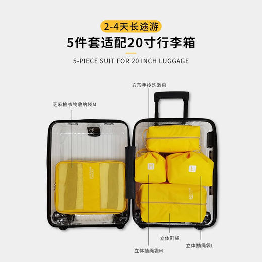 又见美物 旅行收纳袋套装行李箱分装收纳袋整理包 五件套 EB5101 商品图1