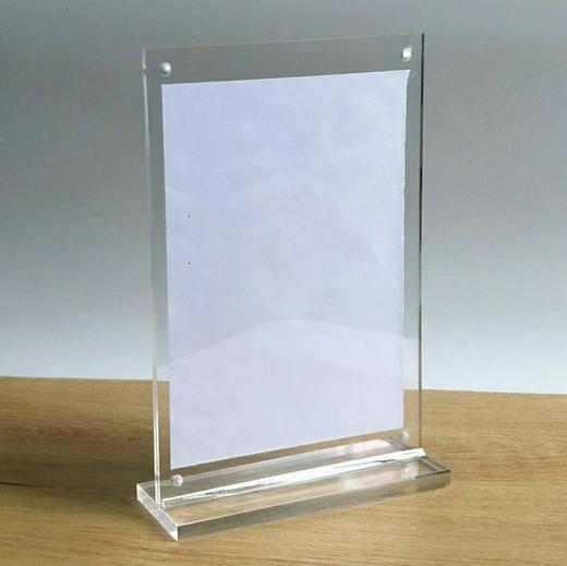 T型竖版亚克力强磁台签10×15cm台卡立牌双面高清透明桌牌有机玻璃展示牌支付指示台牌1个 商品图5