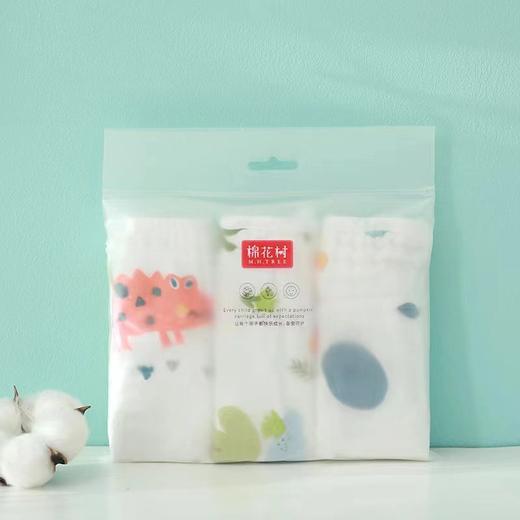 棉花树纯棉纱布印花方巾3条装MR008#26cm*26cm 商品图1