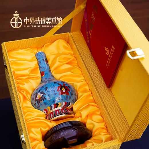 景泰蓝《连连交泰》掐丝珐琅缠枝莲纹胆式瓶 商品图8