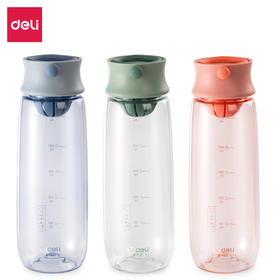 得力17664随手杯XHAPPY系列(610ML)(旋盖)(彩盒装)(混)(个)