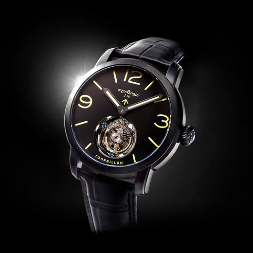 MEMORIGIN万希泉陀飞轮军表系列腕表机械表刻字男士皮带手表男表 商品图2