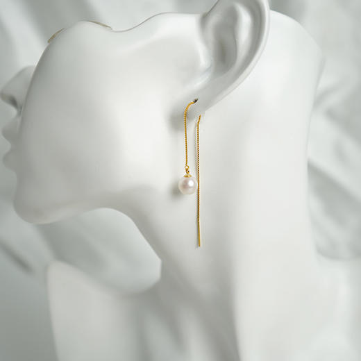 美裕 【清音】银925淡水珍珠耳钉 7.5-8mm白105620 商品图4