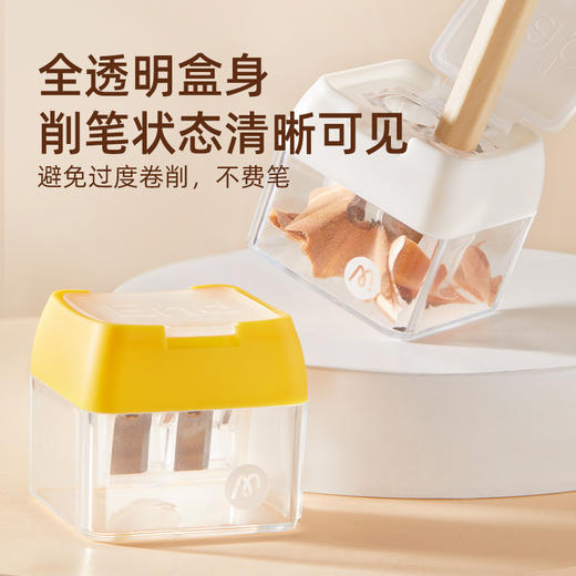 mideer弥鹿三孔卷笔刀小学生转笔专用削笔刀手动男女孩迷你小型削铅笔刀幼儿园儿童铅笔专用削笔器 商品图3