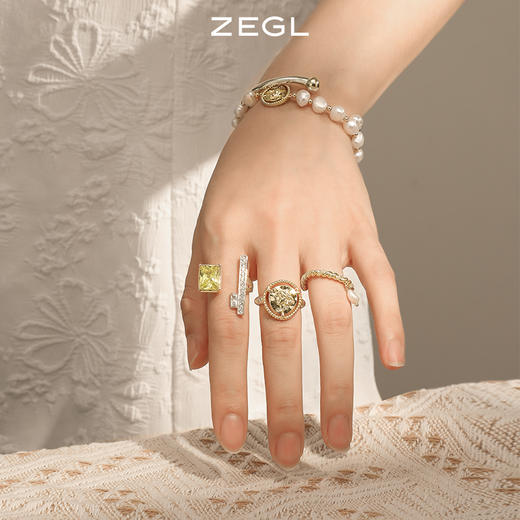 ZEGL设计师闺蜜系列法式复古戒指女设计小众ins潮装饰开口食指戒 商品图1