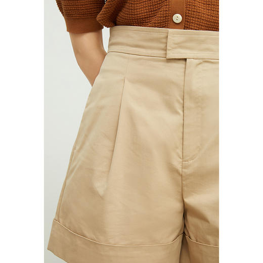 【商场同款】麦檬夏翻折脚口宽边高腰短裤5C6250962 商品图3