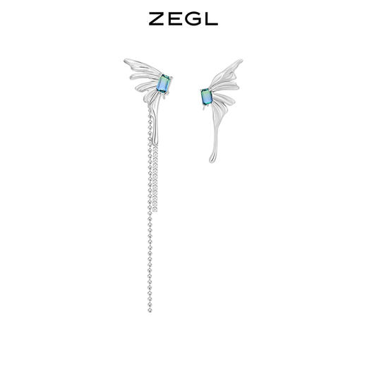ZEGL设计师浮生若梦系列液态蝴蝶耳环女夏设计感耳钉925银针耳饰 商品图0