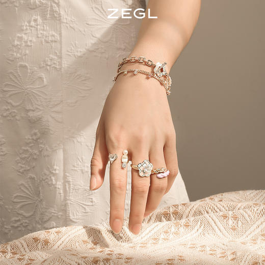 ZEGL设计师闺蜜系列淡水珍珠棋盘格手链女生ins小众设计夏季手饰 商品图5