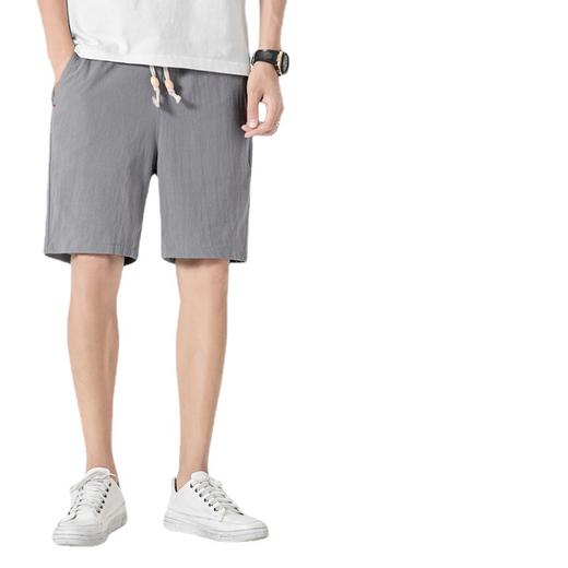 【买一送一！】男士棉麻短裤 清凉透气 纯色休闲 大码沙滩裤  男棉麻运动五分裤 商品图4