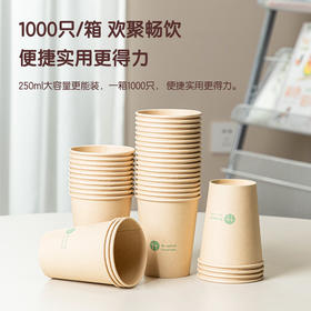 得力LU218竹纤维纸杯(1000只装)(本色)