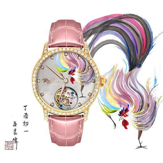 MEMORIGIN万希泉吉利彩鸡陀飞轮男吕良伟腕表黄金钻石女机械手表 商品图2