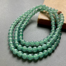 高冰种蓝水翡翠珠串108珠