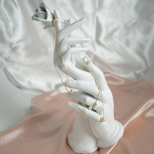 美裕 【双向奔赴】银925淡水珍珠吊珠链 6-6.5mm白 105636 商品图4