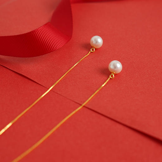 美裕 【清音】银925淡水珍珠耳钉 7.5-8mm白105620 商品图2