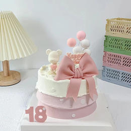 【蝴蝶结小熊】女神蛋糕/女生蛋糕