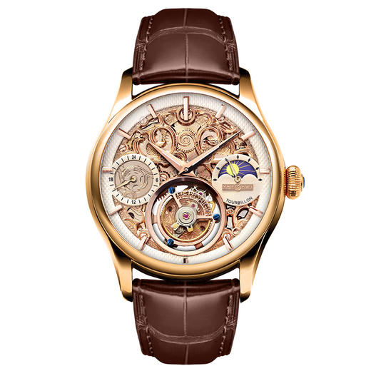 MEMORIGIN万希泉如意系列陀飞轮机械腕表真皮透底男表皮带男手表 商品图1