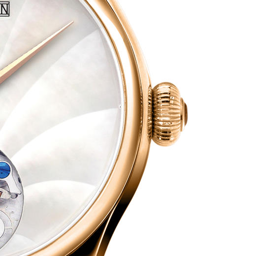 MEMORIGIN万希泉陀飞轮女士腕表真皮钻石表镂空女款机芯刻字手表 商品图3