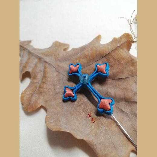 蓝十字盘扣胸针○芳意旗袍 商品图0