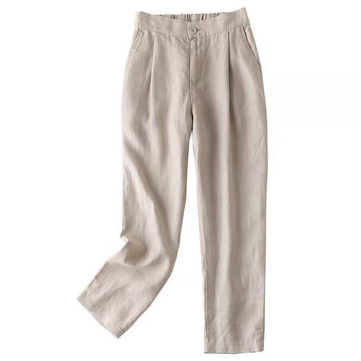 MZ 802693 棉麻九分裤女夏高腰休闲裤宽松小脚哈伦裤 商品图6