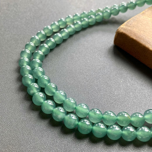 高冰种蓝水翡翠珠串108珠 商品图2