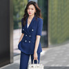夏季薄款西装套装女藏蓝色高级感气质干练面试正装职业西服 商品缩略图3