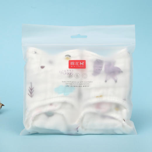 棉花树纯棉纱布印花花瓣围嘴2条装MR002#28cm*28cm 商品图0