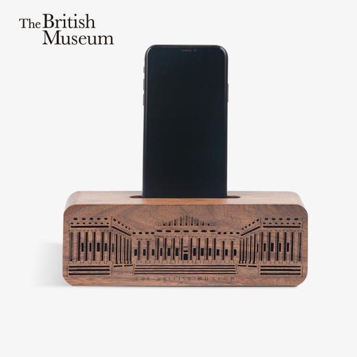 大英博物馆建筑系列手机支架胡桃木扩音器摆件 商品图3