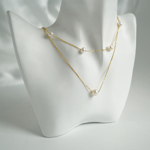 美裕 【双向奔赴】银925淡水珍珠吊珠链 6-6.5mm白 105636 商品图1