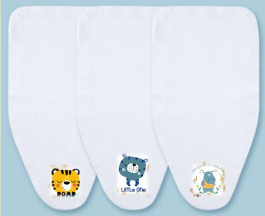 棉花树全棉纱布印花汗巾S码(连体)3条装MR012#27cm*19cm 商品图1