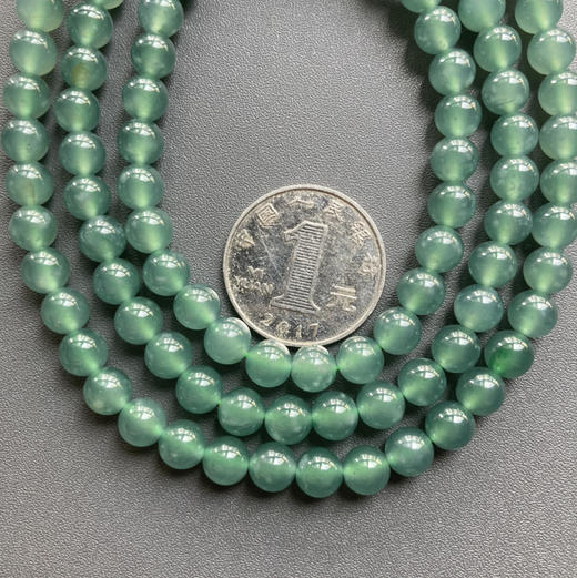 高冰种蓝水翡翠珠串108珠 商品图7